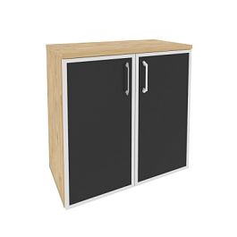 Onix Шкаф низкий широкий O.ST-3.2 R black Тиквуд светлый/Стекло black 800*420*823 - Фото предпросмотра
