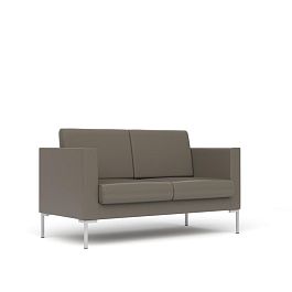 Диван 2-местный Берлин Бр. 004.01 экокожа серо-коричневая CN6 - Фото предпросмотра