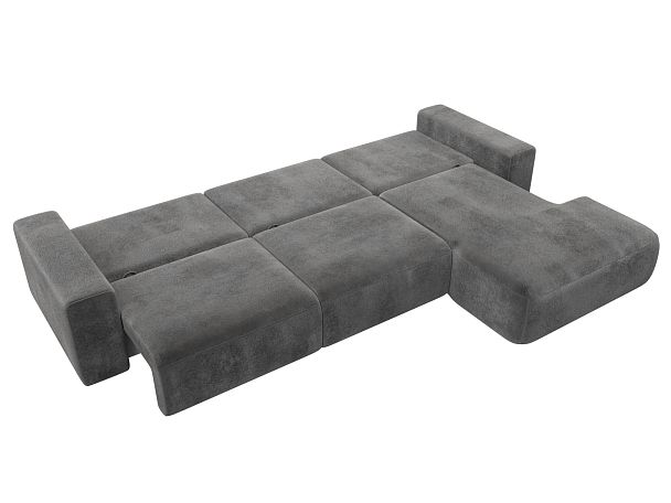 Диван угловой Лига-036 НПБ Классик Лонг правый угол Велюр серый - Вид 10