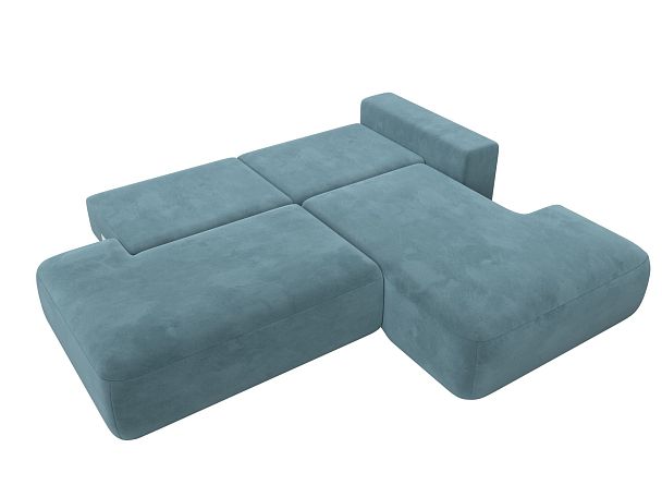 Диван угловой Лига-036 Модерн правый угол Велюр бирюзовый - Вид 3