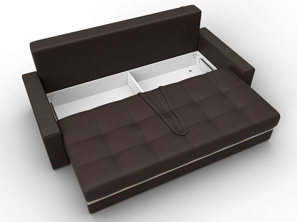 Диван прямой с декором Лига-096 НПБ Экокожа бежевый - Вид 7