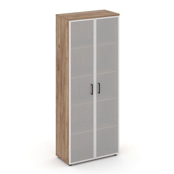 Стайл Проджект Шкаф высокий широкий SN.STS-109 Дуб Табак/Сатин/Черный Ручки 796*400*1982 - Вид 1