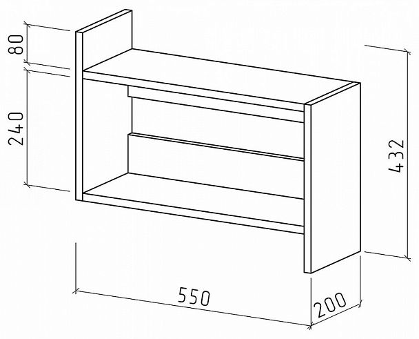 Полка навесная Лайт-41 - Вид 2