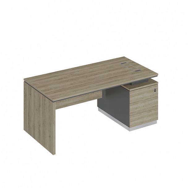 Стол руководителя (опора ДСП) на опорной тумбе (левый/правый) "City" СИ 109 дуб гладстоун светлый/антрацит премиум/дуб гладстоун светлый - Вид 1