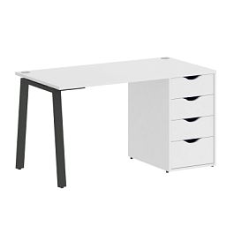Home Office Стол письменный VR.SP-3-138.4.A Белый бриллиант/Антрацит металл 1380*720*750 - Фото предпросмотра