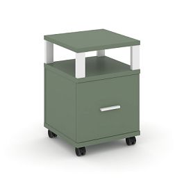 Concept Тумба мобильная 1 распаш. фасад с надставкой CN.TUM-008 W Кобо/Металл Белый 420*420*615 - Фото предпросмотра