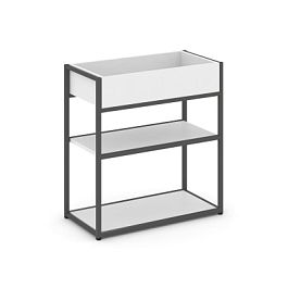 Rift Стеллаж металлический низкий приставной RF.STM-012 Белый Бриллиант/Металл Антрацит 696*350*750 - Фото предпросмотра