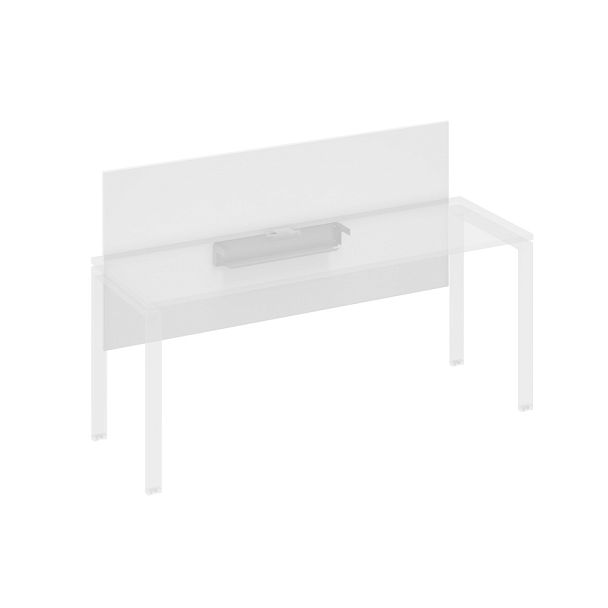 Экран настольный фронтальный большой для стола 180 с кабель-каналом A4 А4 Б 839 БП белый премиум / металлокаркас серый - Вид 1