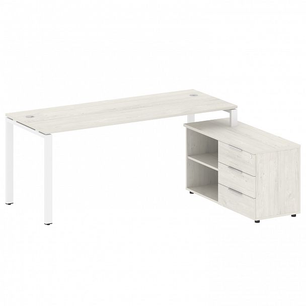 Рабочая станция "Metal System" БП.РС-СТС-2.5 дуб наварра/белый - Вид 1
