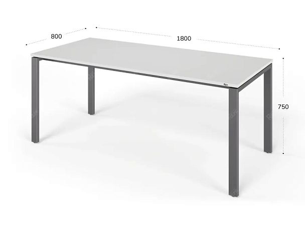 UNITY РМС8-18 БЕЛЫЙ Стол на металлокаркасе прямой 1800х800х750 - Вид 1
