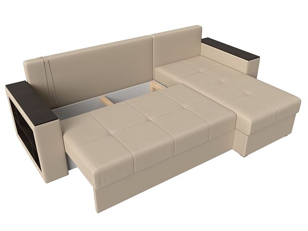 Диван угловой Дубай Лайт угол правый (полностью экокожа бежевая) - Вид 8