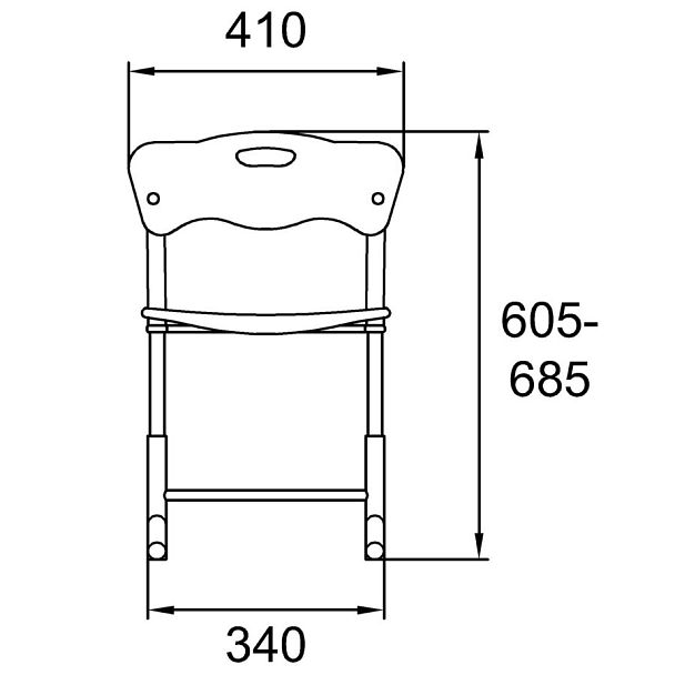 Школьный стул Stand up (каркас гнутые ножки, пластик RUS), желтый, гр.2-5 - Вид 2