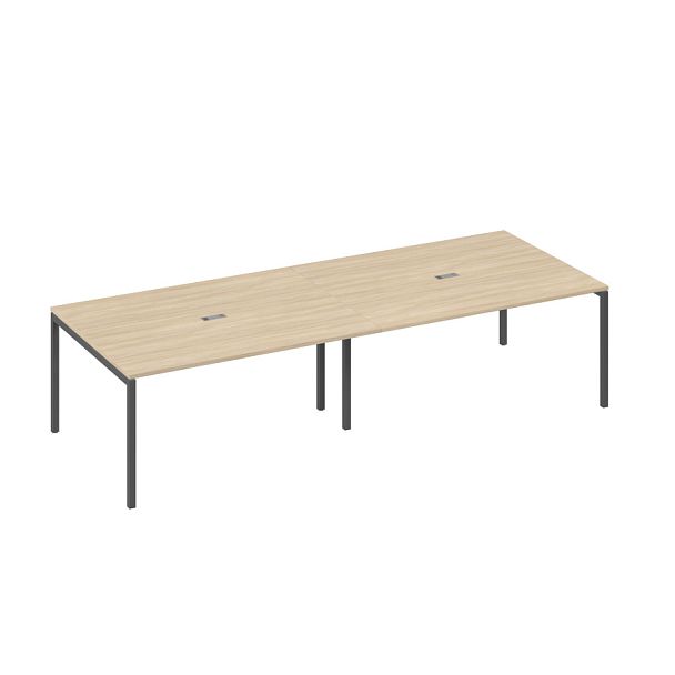 Стол переговорный 320 на металлокаркасе DUE A4 А4 Б2 133-2 БП дуб скандинавский / металлокаркас антрацит - Вид 1