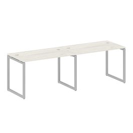 Metal System Quattro Р. ст. на 2 раб. места на О-образном м/к 40БО.СМ-2.2 Дуб наварра/Серый металл 2400*720*750 - Фото предпросмотра