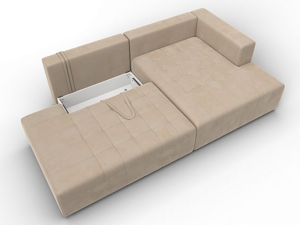 Диван угловой Лига-103 НПБ угол правый Велюр бежевый - Вид 7