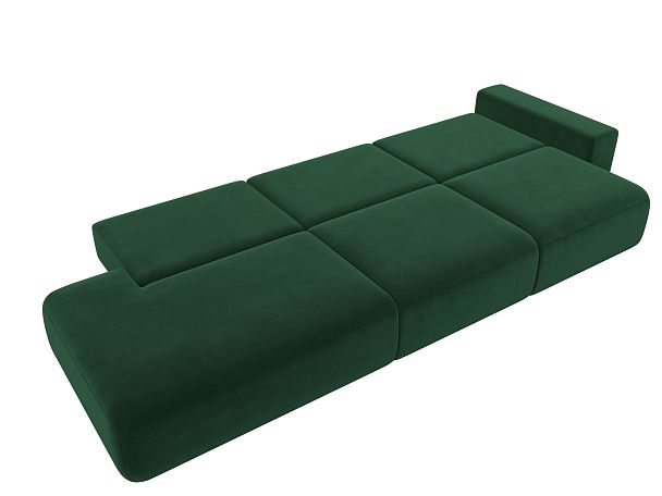 Диван прямой Лига-036 Модерн Лонг подлокотник справа Велюр зеленый - Вид 10
