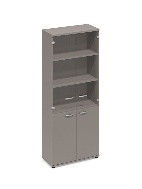 Шкаф стеклянные дверцы стенка ДСП A4 А4 9390 мокко премиум - Вид 1