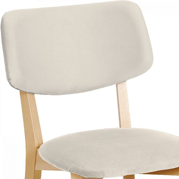 Комплект деревянных стульев с мягким сиденьем Мэти Натуральный/Кремовый велюр, 2 шт. - Вид 8