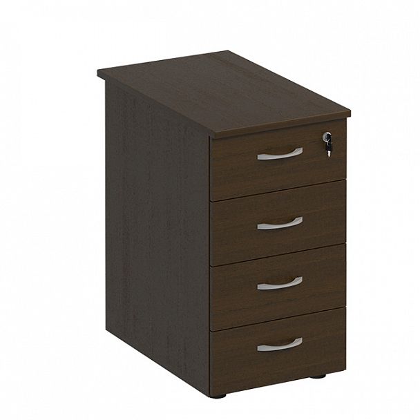 Тумба приставная 4-х ящичная с центральным замком "Формула" ФР 214 венге темный - Вид 1
