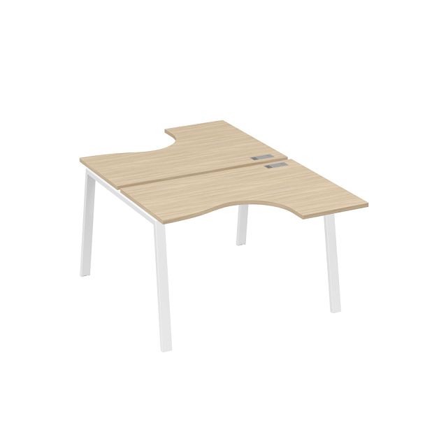 Рабочая станция каркас TRE столы Классика (2х120) A4 А4 Б3 180  БП дуб скандинавский / металлокаркас белый - Вид 1