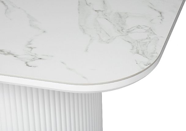 Стол керамический Сайлент 180х90х79 Белый мрамор/Белый - Вид 5