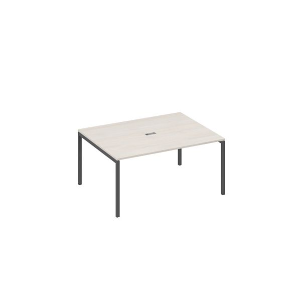 Стол 160 переговорный с металлокаркасом DUE A4 А4 Б2 133 БП дуб / металлокаркас антрацит - Вид 1