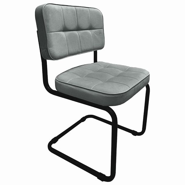 Стулья КОМПЛЕКТ 2 шт., РС14М, черный каркас, велюр, графит, разобранные - Вид 2