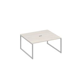 Стол переговорный 160 на каркасе QUATTRO A4 А4 Б4 136 БП дуб / металлокаркас серый - Фото предпросмотра