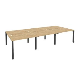 Onix Рабочая станция на П-образном м/к O.MP-D.RS-6.2.8 Тиквуд светлый/Антрацит металл 3540*1635*750 - Фото предпросмотра