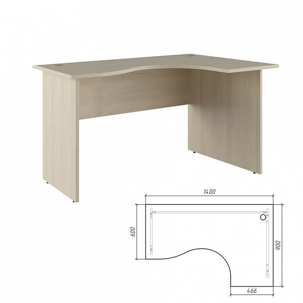 Стол эргономичный правый Trend 140x90x75 светлый дуб - Вид 1