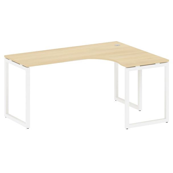 Metal System Quattro Стол криволинейный правый на О-образном м/к 40БО.СА-4 (R) Акация/Белый металл 1600*1200*750 - Вид 1