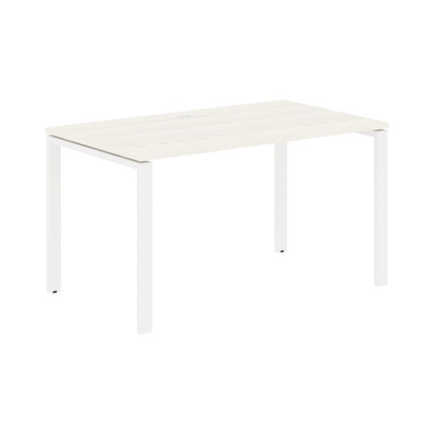 Стол прямой EUST 1380 Ясень Траун/Белый 1360х800х750 EDIS - Вид 1