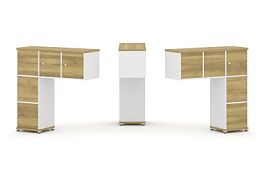 Concept Надставка низкая CN.DNN-005 Дуб Винченцо/Белый Бриллиант/Металл Белый 1099*365*1130 - Фото предпросмотра