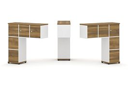 Concept Надставка низкая CN.DNN-005 Сандал Янтарный/Белый Бриллиант/Металл Черный 1099*365*1130 - Фото предпросмотра