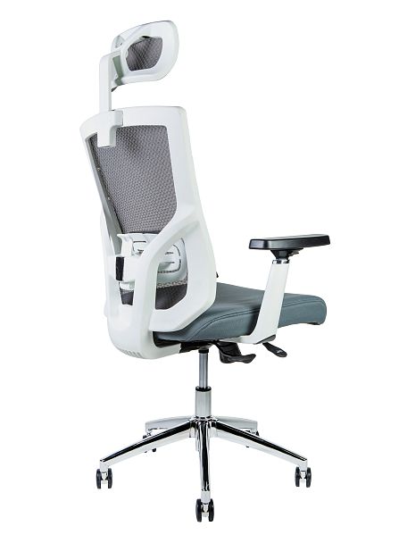 Кресло Гарда SL / белый пластик / серая сетка / серая сидушка - Вид 4