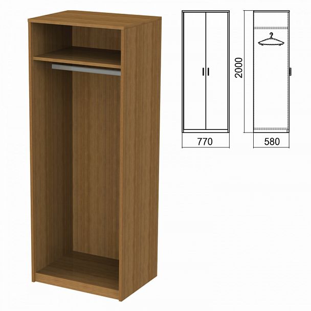 Шкаф (каркас) для одежды "Арго", 770х580х2000 мм, орех - Вид 1