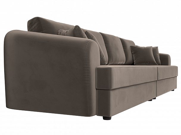 Прямой диван Милтон (полностью велюр коричневый) - Вид 3