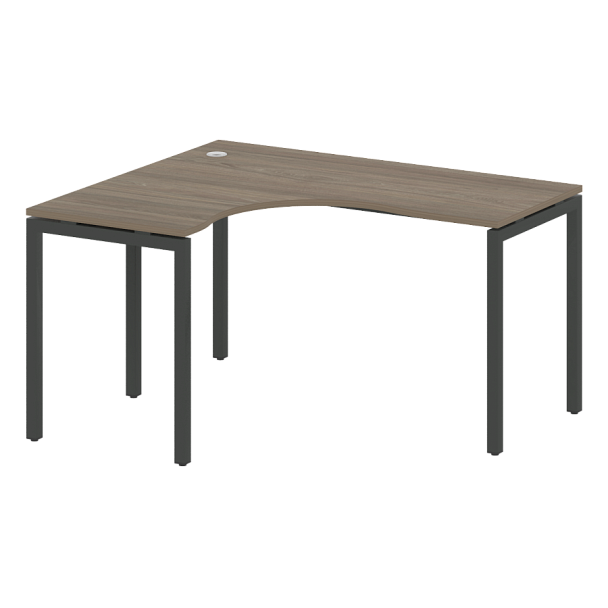 Metal System Quattro Стол криволинейный левый на П-образном м/к 40БП.СА-3 (L) Вяз/Антрацит металл 1400*1200*750 - Вид 1