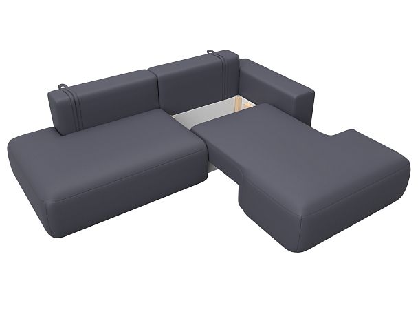 Диван угловой Лига-036 НПБ Модерн правый угол Экокожа серый - Вид 7