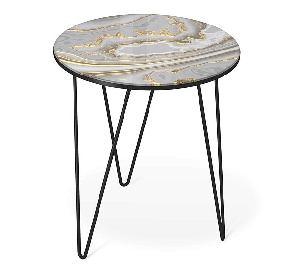 Столик журнальный Sheffilton SHT-CT27 золотистый пепел/черный муар - Вид 2