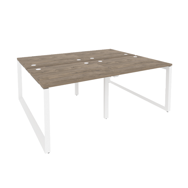 Onix Рабочая станция на О-образном м/к O.MO-D.RS-4.1.8 Тиквуд темный/Белый металл 1960*1635*750 - Вид 1
