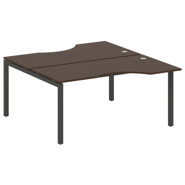 Metal System Quattro Р. ст. криволинейная на П-образном м/к 50БП.РАС-СА-2.1 Венге/Антрацит металл 1600*1835*750 - Вид 1