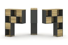 Concept Надставка высокая CN.DNV-001 Дуб Винченцо/Антрацит/Металл Антрацит 1099*350*1486 - Фото предпросмотра