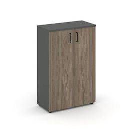 Style Project Шкаф средний широкий SN.STS.E-204 Антрацит/Вяз Благородный/Черный Ручки 796*400*1203 - Фото предпросмотра