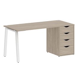 Home Office Стол письменный VR.SP-3-158.4.A Дуб аттик/Белый металл 1580*720*750 - Фото предпросмотра