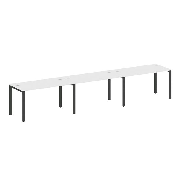 Metal System Р. ст. на 3 раб. места на П-образном м/к БП.СМ-3.3 Белый/Антрацит металл 4200*720*750 - Вид 1