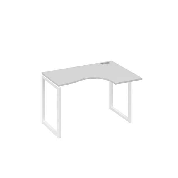 Стол 120 эргономичный правый Классика каркас QUATTRO A4 А4 Б4 032 БП серый / металлокаркас белый - Вид 1