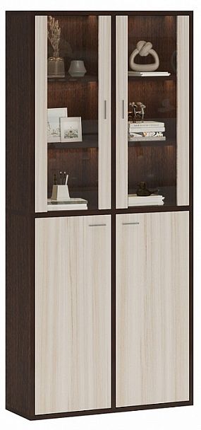 Шкаф-витрина Домино СУ(ш2в2)+2ФС+2ФГ Венге/Карамель - Вид 2