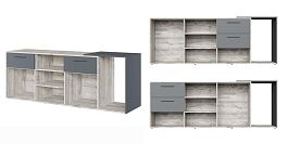 Креденция тип 2 Zion Light 189x50x71 дуб нордик - Фото предпросмотра