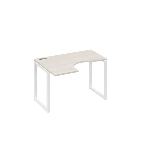 Стол эргономичный левый "Классика" на металлокаркасе QUATTRO A4 А4 Б4 031 БП дуб / металлокаркас белый - Вид 1